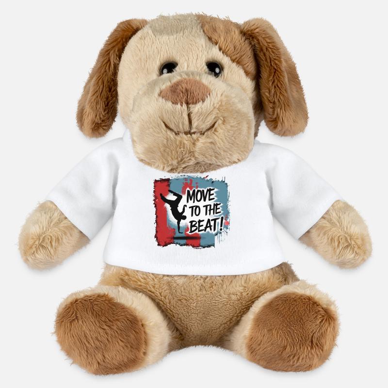 BREAK DANCER - Chien en peluche Helge MiniFeet® - blanc