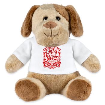 Jésus sauve les proverbes chrétiens Versets bibliques Foi - Chien en peluche Helge MiniFeet® - blanc - Devant