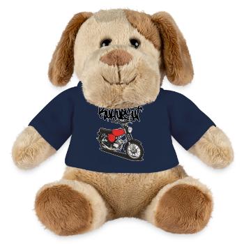 S51 (rouge) // Illustration - Chien en peluche Helge MiniFeet® - bleu marine - Devant