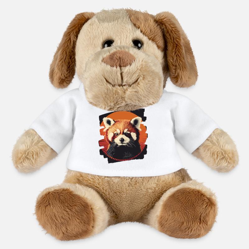 Roter Panda Retro - MiniFeet® Hund Helge - Weiß