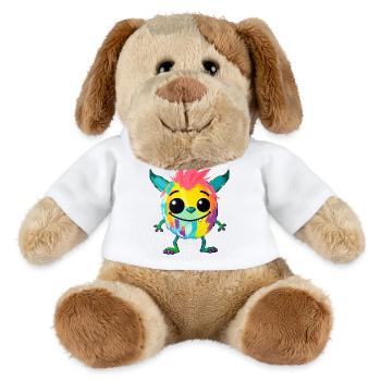 Bunte Monsterkunst - Niedlicher & verspielter Charakter - MiniFeet® Hund Helge - Weiß - Vorne