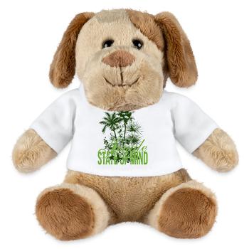 Jungle State of Mind – Palmen Design - Chien en peluche Helge MiniFeet® - blanc - Devant
