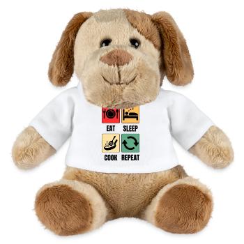 Lustiger Koch Spruch Küchenmotiv - MiniFeet® Hund Helge - Weiß - Vorne