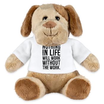 nothing in life will work without the work - MiniFeet® Dog Helge - white - Front