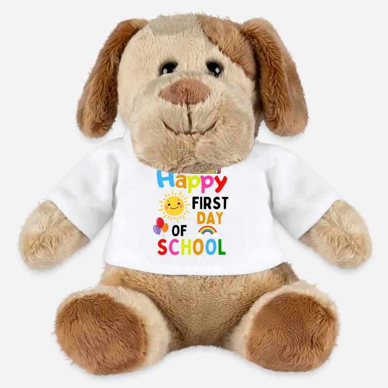 Erster Schultag Spruch Schulstart Design - MiniFeet® Hund Helge - Weiß