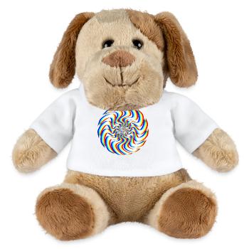 Glitch Spirale – Optische Täuschung - MiniFeet® Hund Helge - Weiß - Vorne
