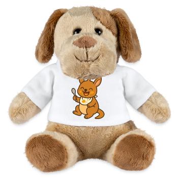 Futtern mit dem Kängurubaby - MiniFeet® Hund Helge - Weiß - Vorne