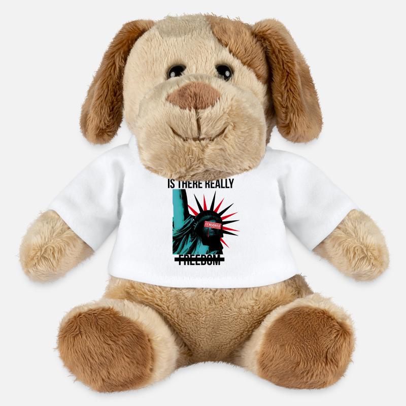 Rebellische Statue mit Censorship-Elementen - MiniFeet® Hund Helge - Weiß