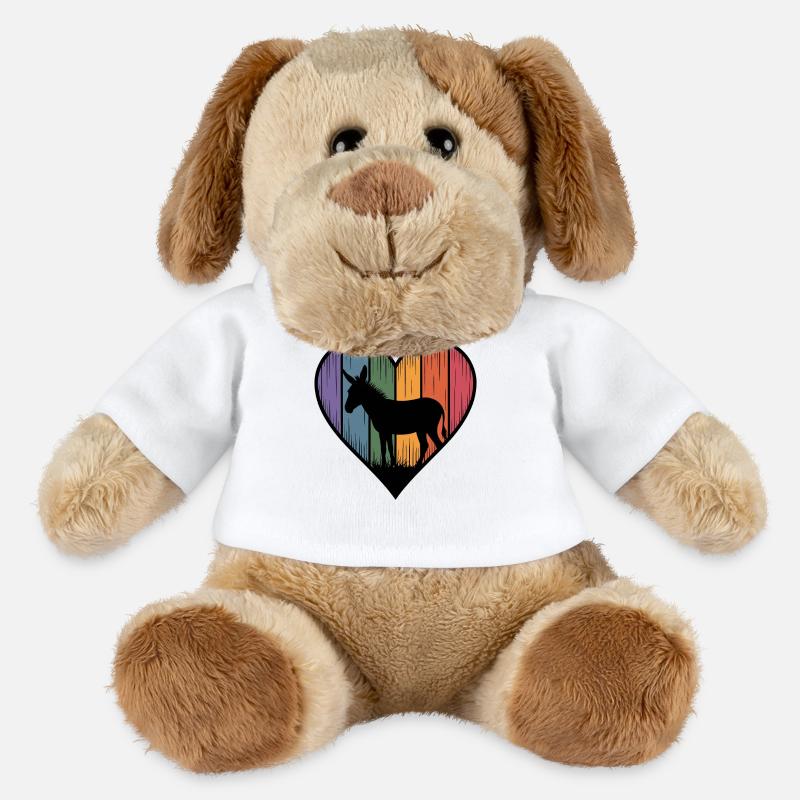 Buntes Esel Herz - MiniFeet® Hund Helge - Weiß