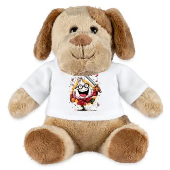 Furchtloser Knoblauch Samurai Heldencharakter - MiniFeet® Hund Helge - Weiß - Vorne