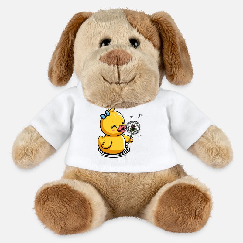 Chick with dandelion and bow - MiniFeet® Dog Helge - white