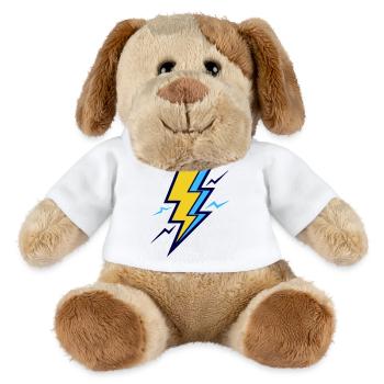 Gelber und blauer Strahl - MiniFeet® Hund Helge - Weiß - Vorne