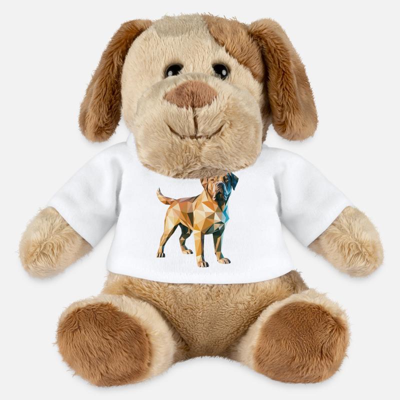 Brown Dog- Cool Low Poly  Logo - MiniFeet® Dog Helge - white