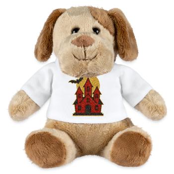 Château d’Halloween scintillant - Chien en peluche Helge MiniFeet® - blanc - Devant