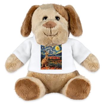 Kangeru Australia Van Gogh Style Starry Night - MiniFeet® Dog Helge - white - Front