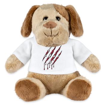 Denmark Claw Grunge Dannebrog Flag Scratch - MiniFeet® Dog Helge - white - Front