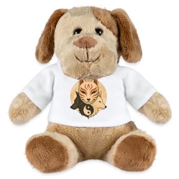 Fuchs Maske & Yin Yang Wölfe - MiniFeet® Hund Helge - Weiß - Vorne