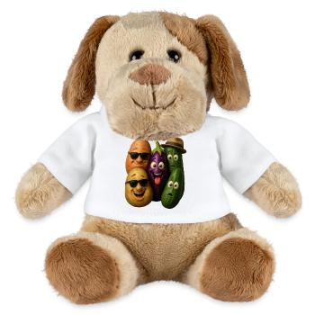 Fröhliche Gemüsehelden Gruppe - MiniFeet® Hund Helge - Weiß - Vorne