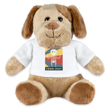Fracture du bras Fracture osseuse du squelette d’Halloween - Chien en peluche Helge MiniFeet® - blanc - Devant