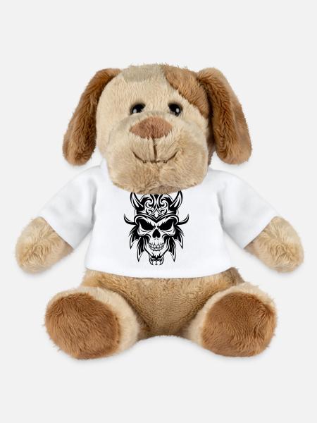 Stylized skull with a tribal look - MiniFeet® Dog Helge - white