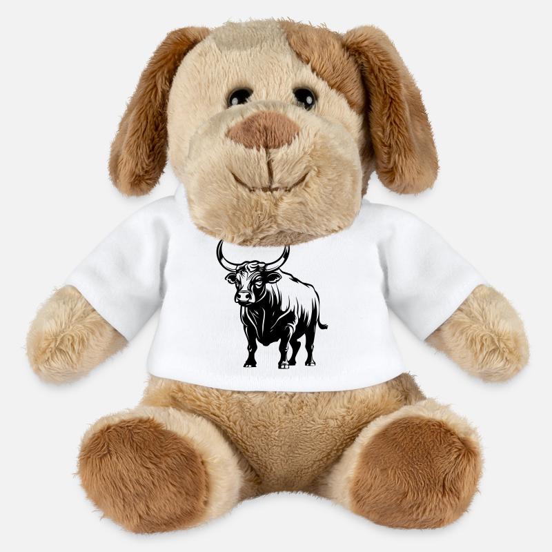 Taureau - Chien en peluche Helge MiniFeet® - blanc