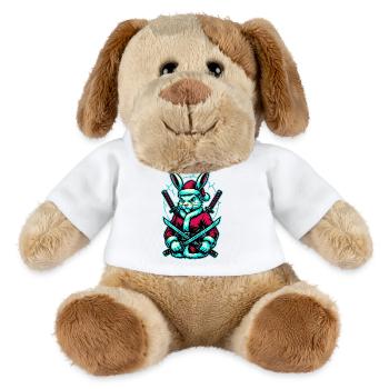 Ninja Christmas Bunny Katana Shirt - MiniFeet® Dog Helge - white - Front