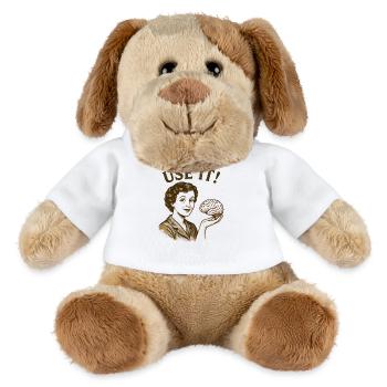 Utilise-le ! Femme vintage avec du cerveau - Chien en peluche Helge MiniFeet® - blanc - Devant