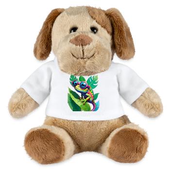Neon Chamäleon Brille - MiniFeet® Hund Helge - Weiß - Vorne