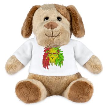 Rasta Lion Dreadlocks Reggae Musik Jamaika Geschenk-ID - MiniFeet® Hund Helge - Weiß - Vorne