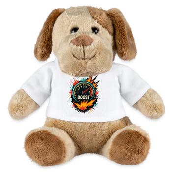 T-shirt Boost Display Explosive, Turbo Tuning - Chien en peluche Helge MiniFeet® - blanc - Devant