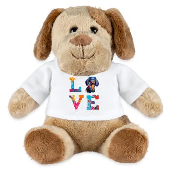 Farbenfroher Dackel Love Art Doxie Hund - MiniFeet® Hund Helge - Weiß - Vorne