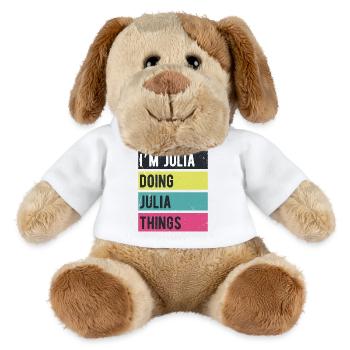 I’m Julia Doing Julia Things Retro Colors - MiniFeet® Dog Helge - white - Front