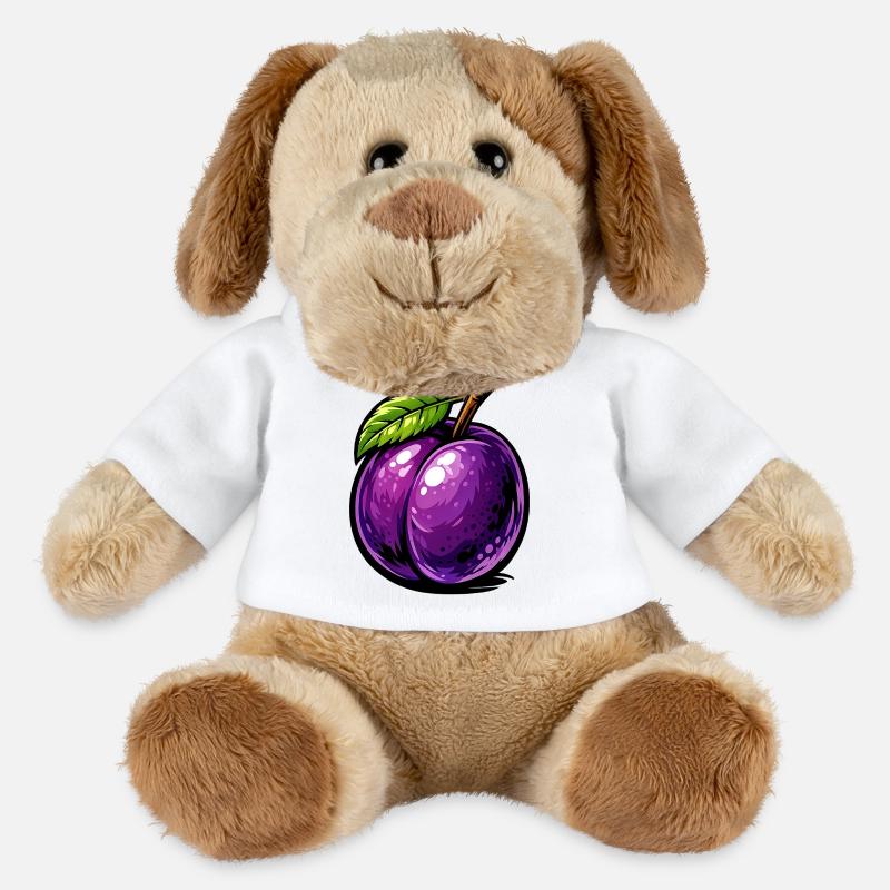 Comic-Pflaume mit satten Violetttönen und glänzend - MiniFeet® Hund Helge - Weiß
