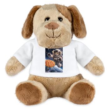 Astronautenkatze rettet Pizza im All - MiniFeet® Hund Helge - Weiß - Vorne