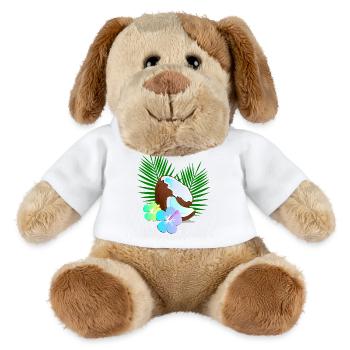Kokosnuss Insel Tropen Hibiskus - MiniFeet® Hund Helge - Weiß - Vorne