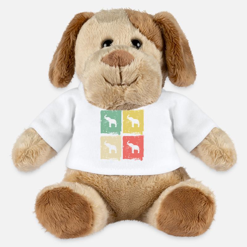 Elephant Quadri Pastel Pattern - MiniFeet® Dog Helge - white