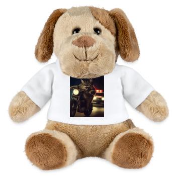 Chat à moto la nuit - Chien en peluche Helge MiniFeet® - blanc - Devant