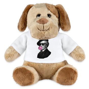Vintage Bubblegum Porträt Pop Art - MiniFeet® Hund Helge - Weiß - Vorne