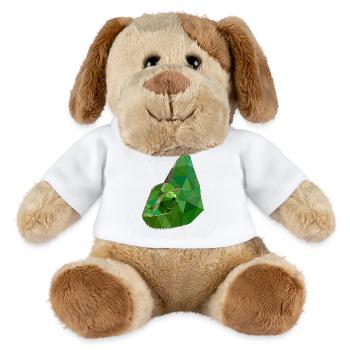 Art géométrique caméléon low poly - Chien en peluche Helge MiniFeet® - blanc - Devant
