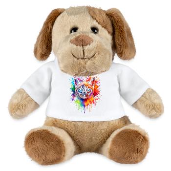 Néon du chat siamois | Art du chat Pop Art - Chien en peluche Helge MiniFeet® - blanc - Devant