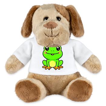 Charme de grenouille citron vert brillante - Chien en peluche Helge MiniFeet® - blanc - Devant