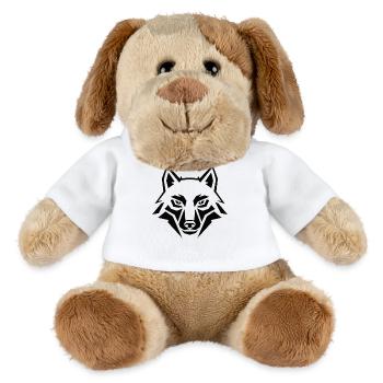 Geometric Wolf Head – Tribal Animal - MiniFeet® Dog Helge - white - Front