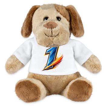 Numéro 1 Maillot de football Numéro de sport - Chien en peluche Helge MiniFeet® - blanc - Devant