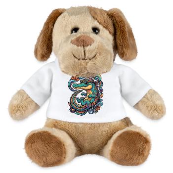 Retro Crocodile Creative Tropics Pattern Summery - MiniFeet® Dog Helge - white - Front