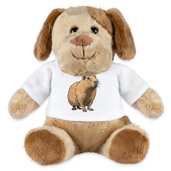 Nature Tones Capybara Illustration - MiniFeet® Dog Helge - white - Front