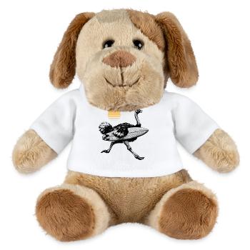 Strauß mit Surfbrett - MiniFeet® Hund Helge - Weiß - Vorne