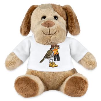 Entdecker-Robin mit Fernglas - MiniFeet® Hund Helge - Weiß - Vorne