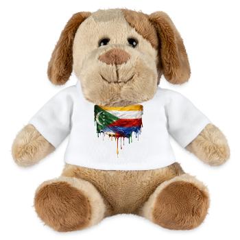 Comoros Flag: Flowing Colors - MiniFeet® Dog Helge - white - Front