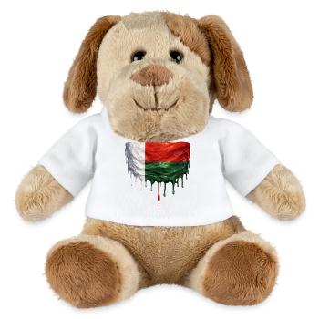 Madagascar Flag in Drop Art - MiniFeet® Dog Helge - white - Front