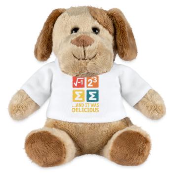 Mathe-Wortwitz: Und es war köstlich - MiniFeet® Hund Helge - Weiß - Vorne